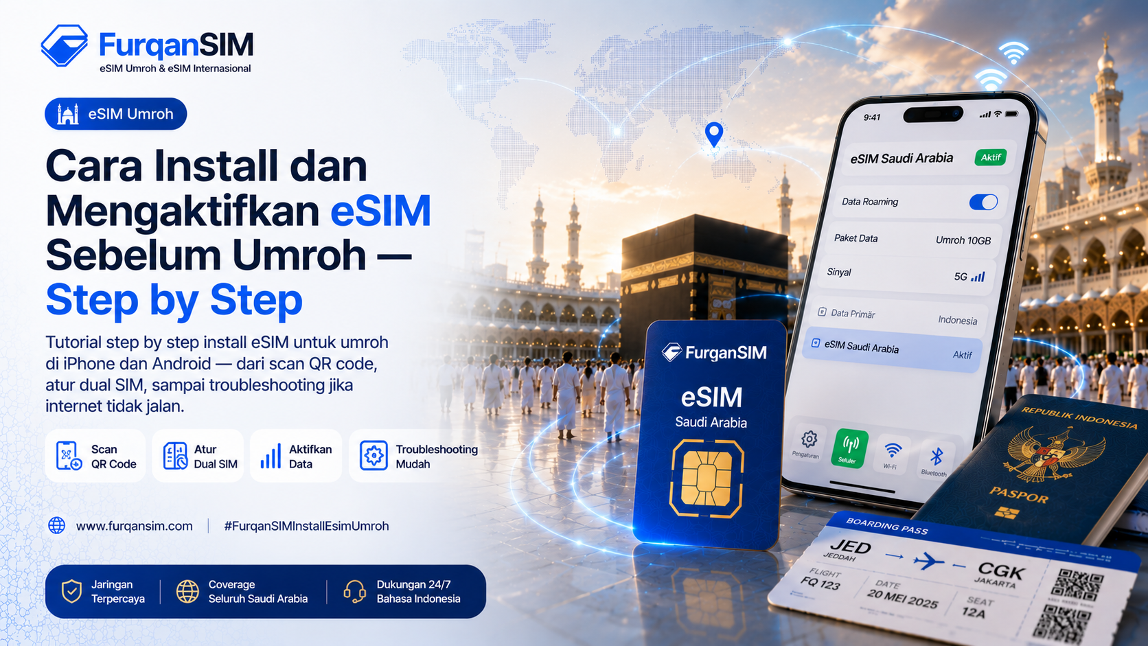 Cara Install dan Mengaktifkan eSIM Sebelum Umroh — Step by Step